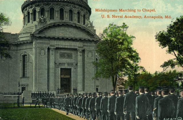 Midshipmen Marching to Chapel 1911